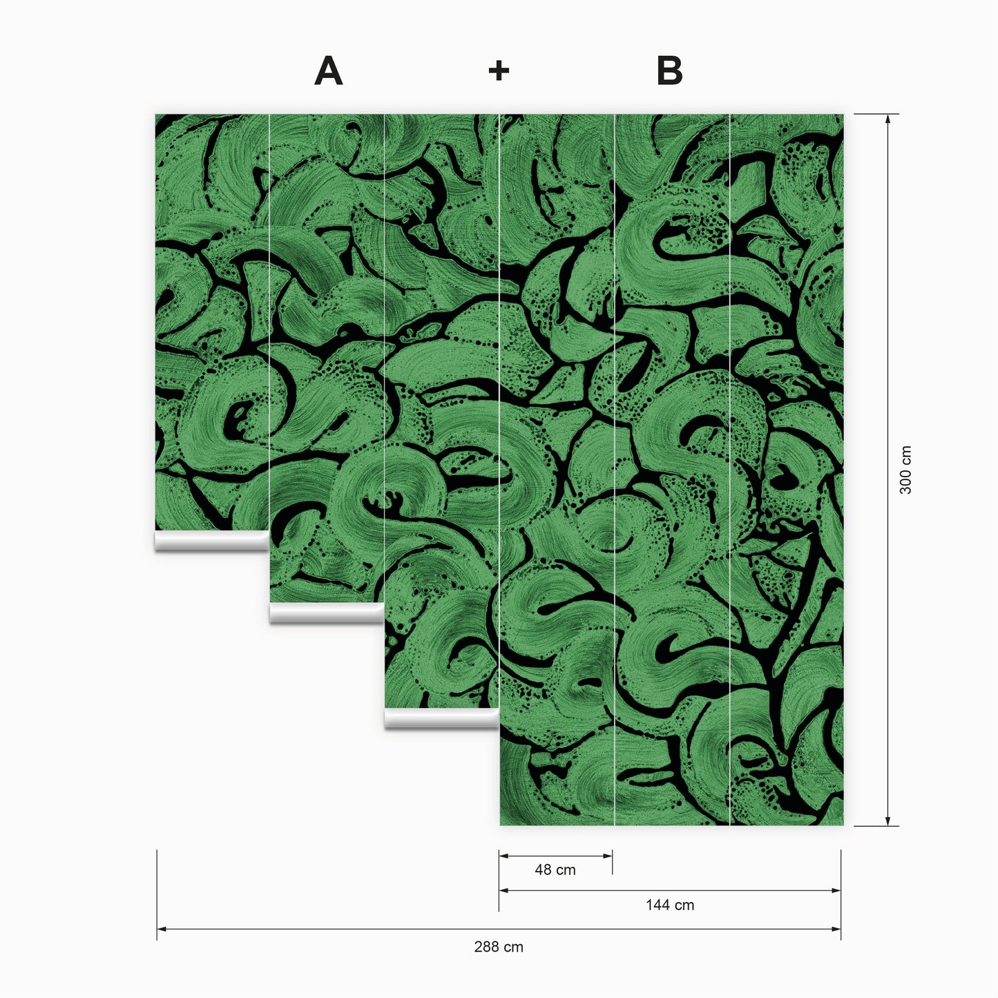 Remous Vert-Noir et dorure artisanale