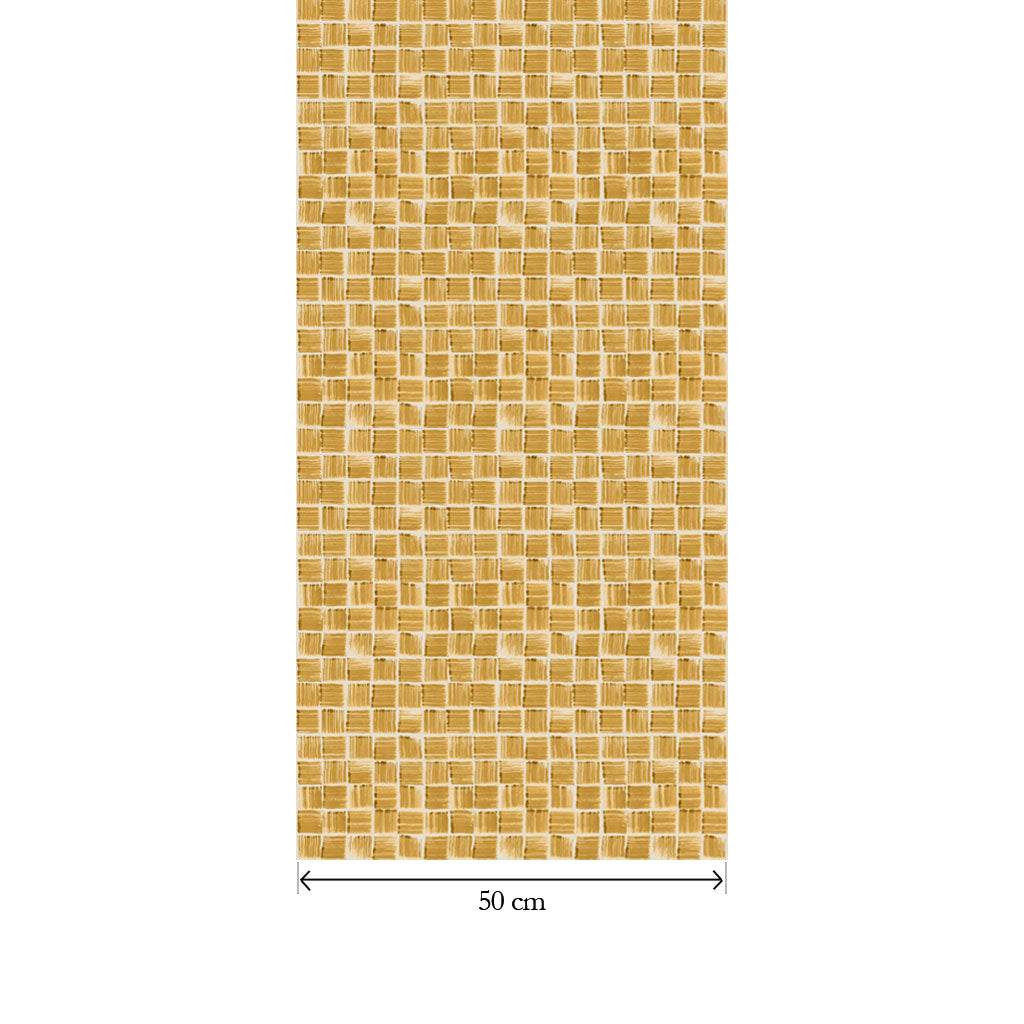Papier Peint Damier Paille Ocre