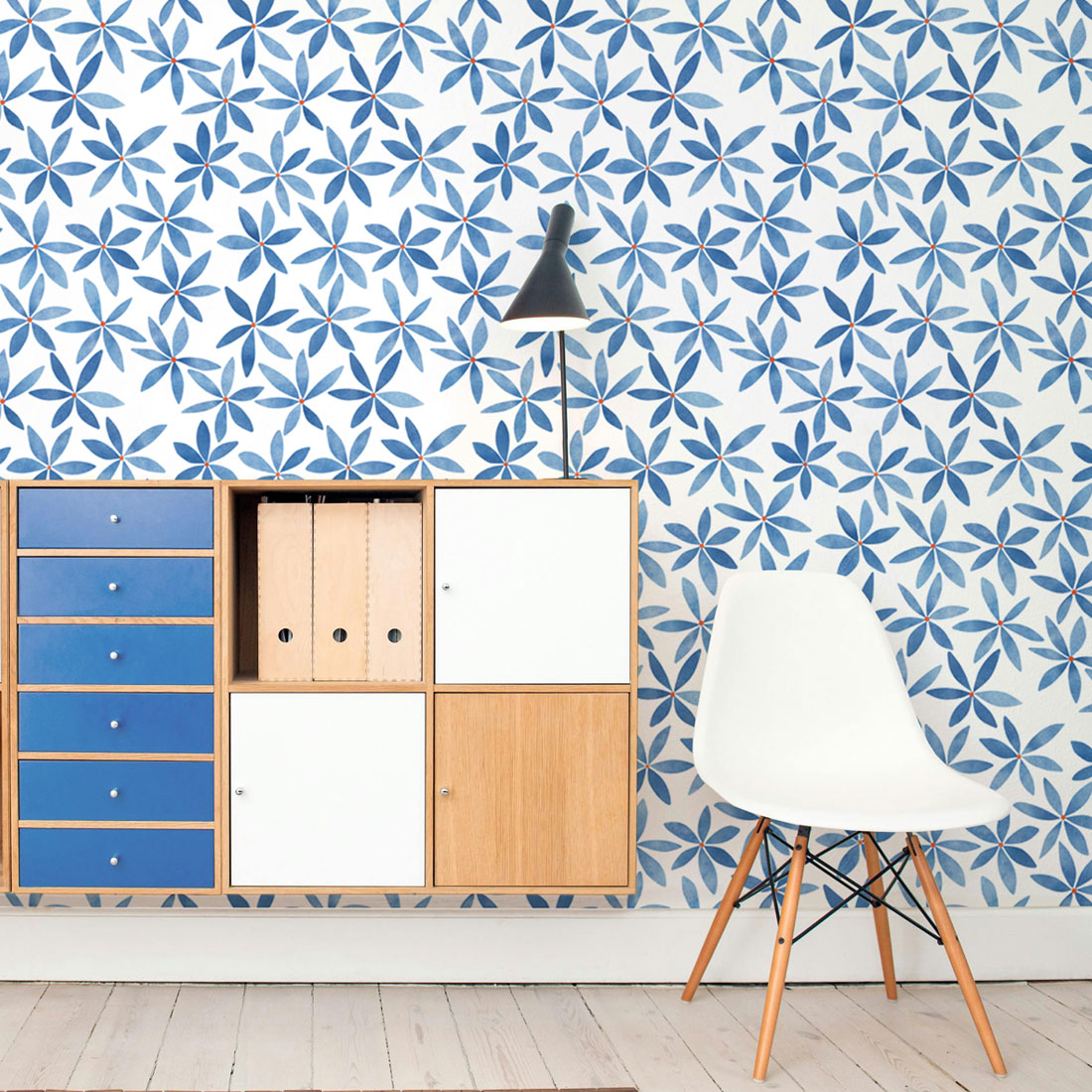 Papier Peint Stella Bleu Denim