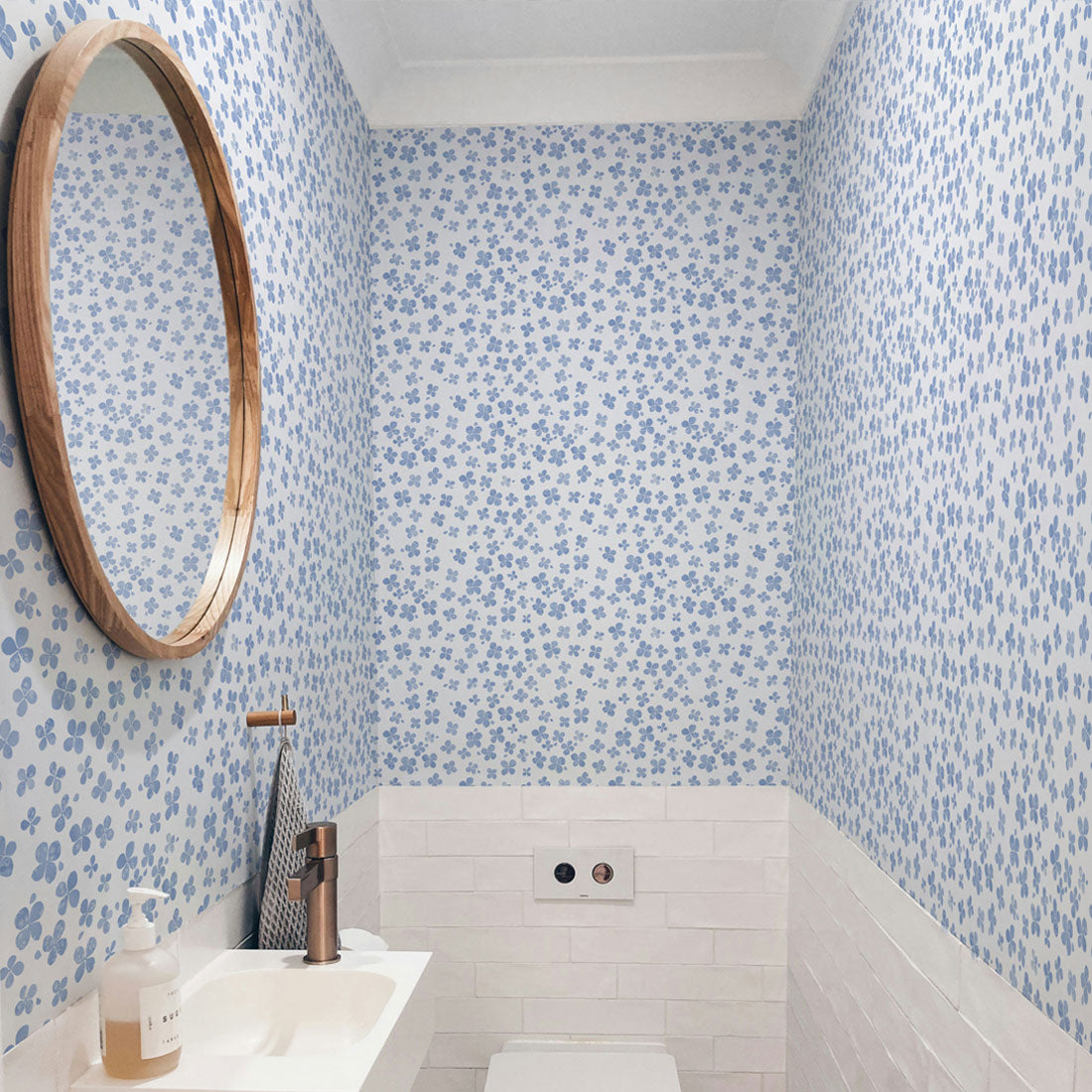 Papier Peint Trèfle Bleu Pervenche