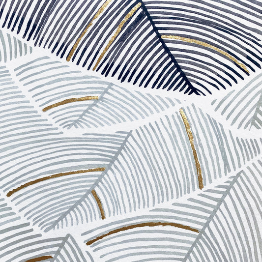 Feuillu Gris et dorure artisanale